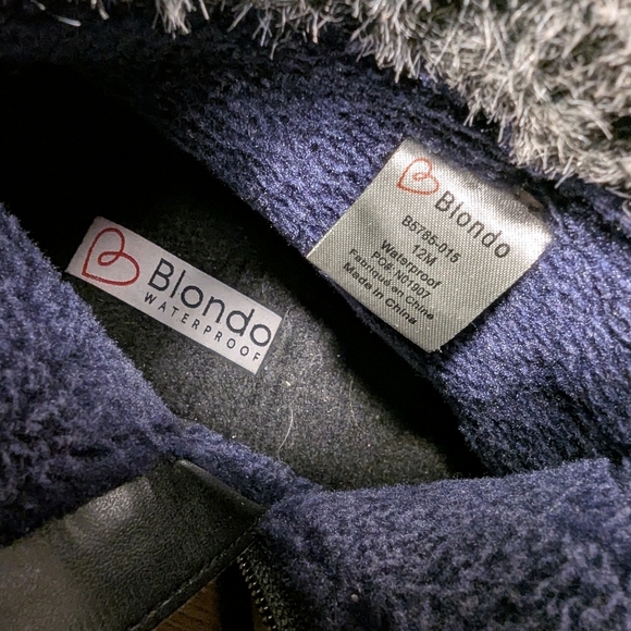 Blondo Leather Waterproof Insulated Winter Boots Black & Gray Women's Sz 12 - Picture 12 of 12